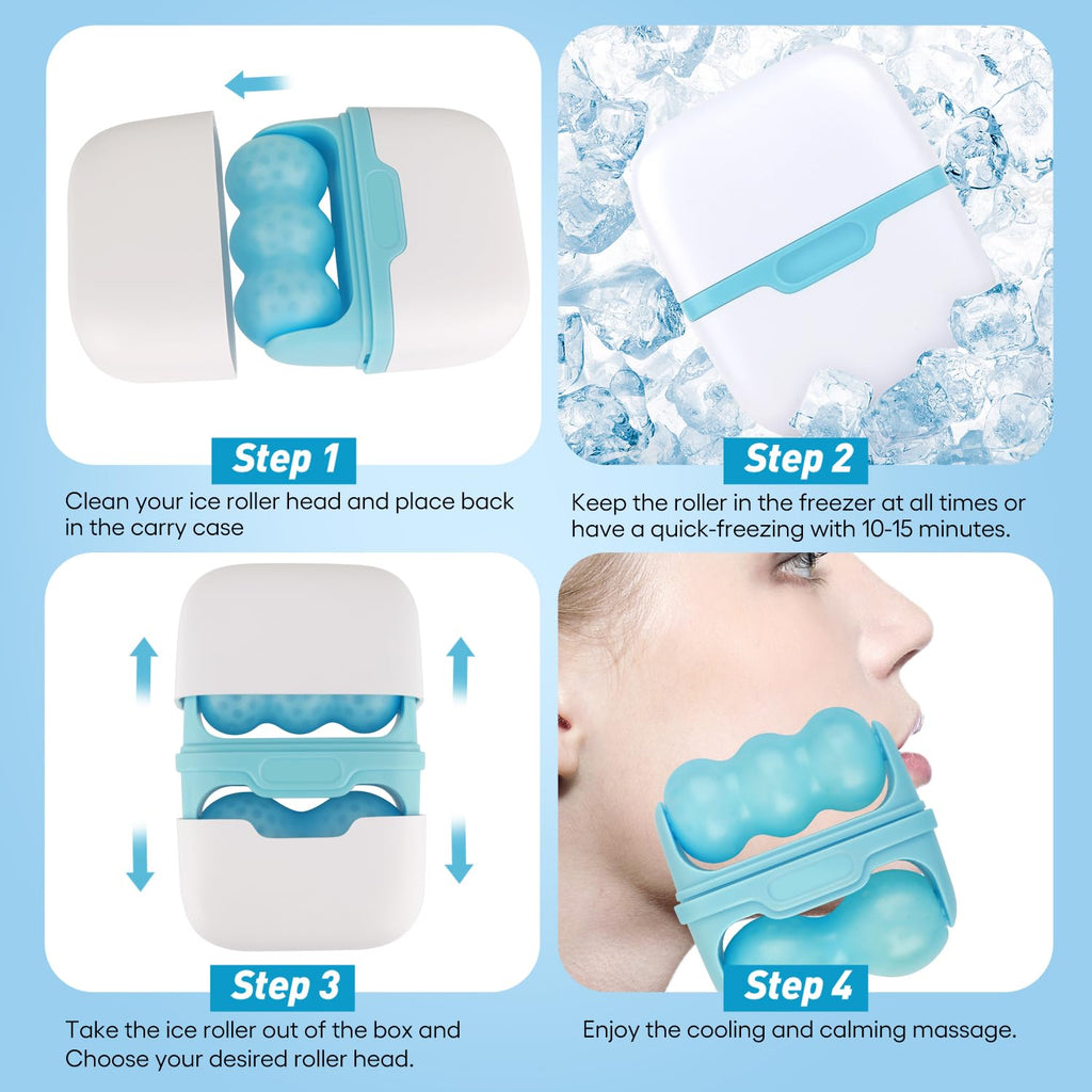 Fronnor Ice Roller for Face,Eyes,Cooling to Tighten Brighten Complexion,Soothing Skin Care Tool,Massager Under Eye Puffiness,Gift for Women