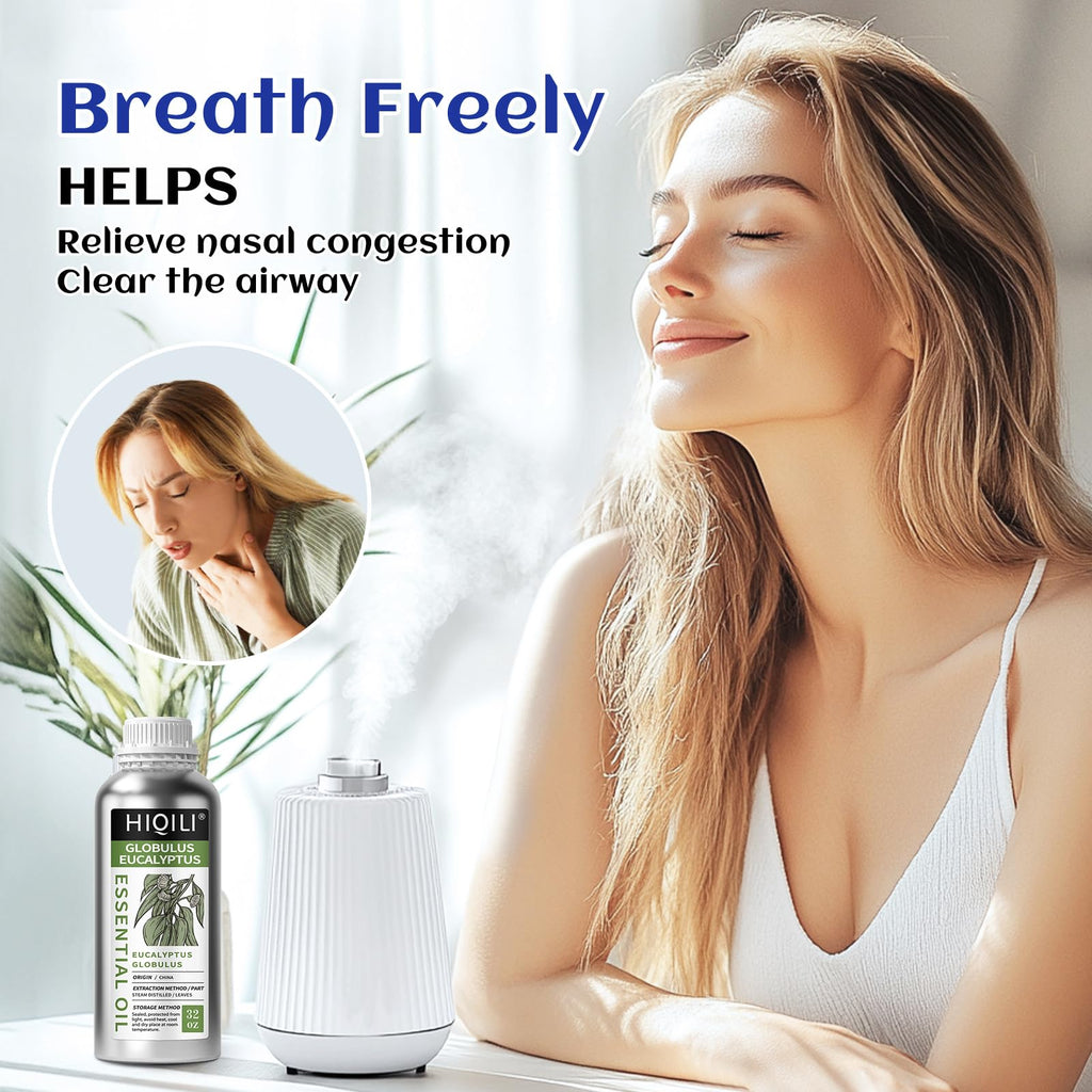 HIQILI Eucalyptus Essential Oil for Spray, Diffuser & Skin