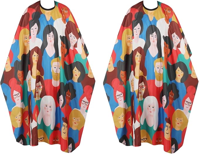 YELEGI Professional Hair Cutting Cape(2Pcs), Salon Barber Cape with Adjustable Snap Closure, Waterproof Hair Dye Color Cape Hair dressing stylist apron (Men & Women)