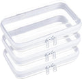 WELPIRT 3-Pack Small Clear Hard Shell Zipper Pouches, Clear Zipper Bags, Hard Case Pouches for Purse & Diaper Bag Organizer,and Travel Essentials（3S）