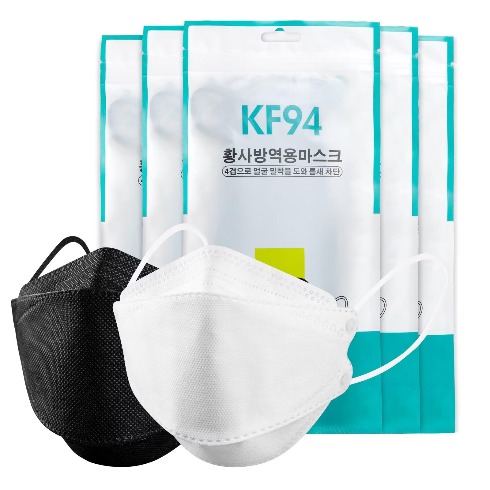 Tohacom 50/100 Pack KF94 Face_Covers, Color Màsk，Black Màsk，4-Layer Màsk outdoor Daily Use