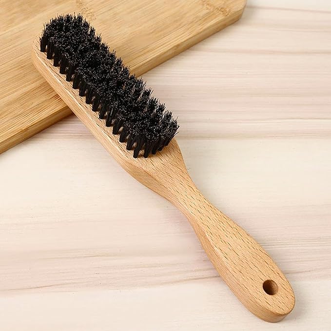 JsqFogey Men's Boar Bristle Hair Brush, Natural Wood Handle Grooming Brush for Daily Styling, Beard & Hair Detangling, Perfect for Pompadour & Slick Back Hairstyles