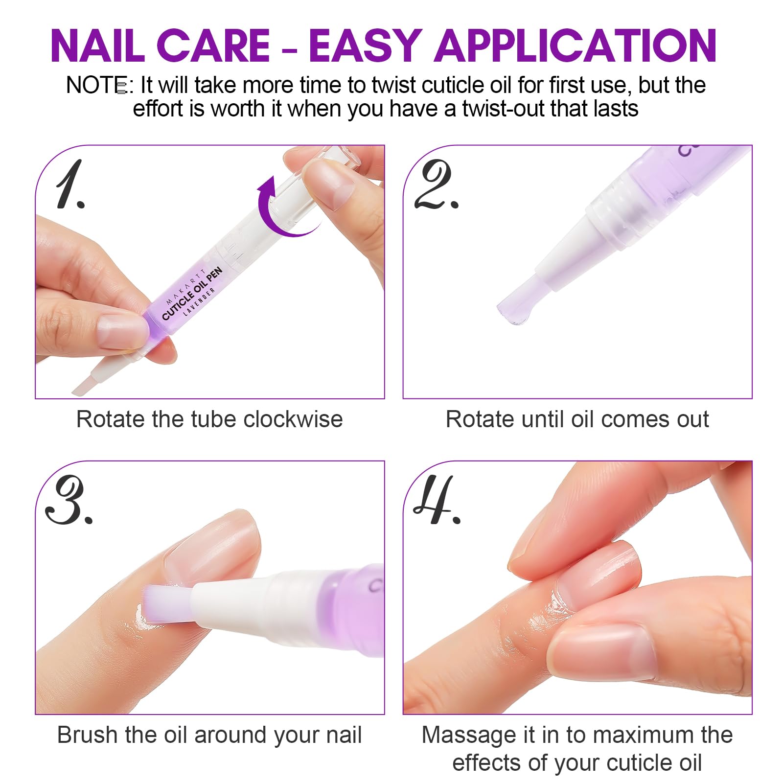 Makartt Cuticle Oil Pen Nail Care: Repair and Softener with Vitamin E, Moisturizer Kit for Acrylic Nails, Art Accessory for Manicure and Pedicure, DIY Home Salon Use