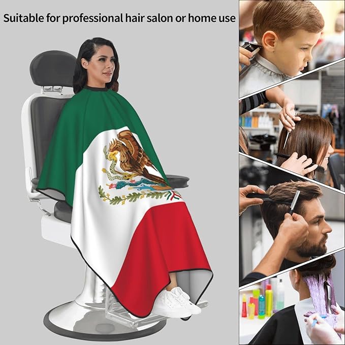 Mexican Flag Barber Cape - Hair Cutting Cape Apron for Clients - Men & Women