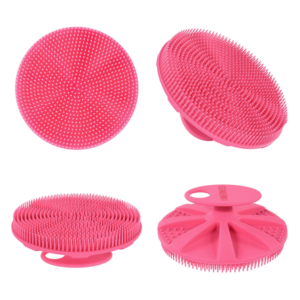 INNERNEED Food-Grade Soft Silicone Body Scrubber Shower Brush, Pink