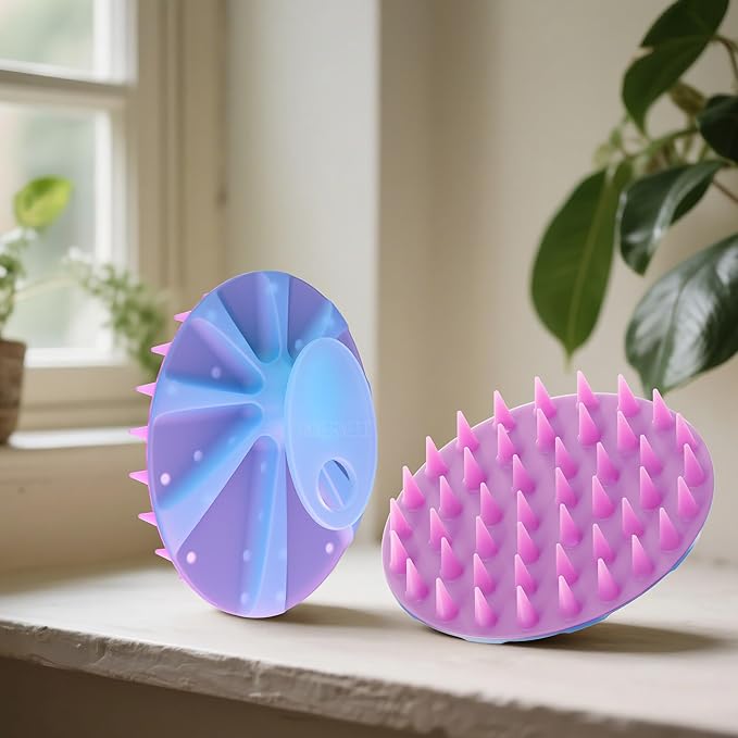INNERNEED Silicone Scalp Scrubber for Hair Washing & Scalp Massage, Purple