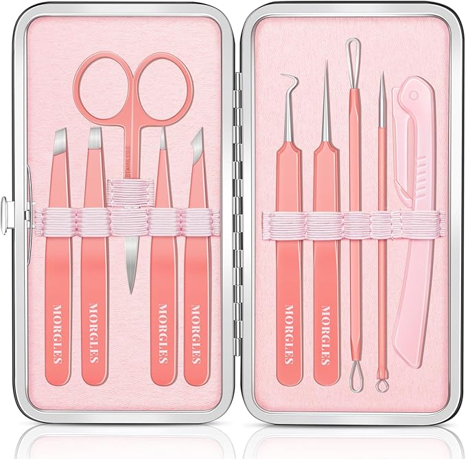 Eyebrow Tweezers for Women Facial Hair, 10 in 1 Eyebrow Kit