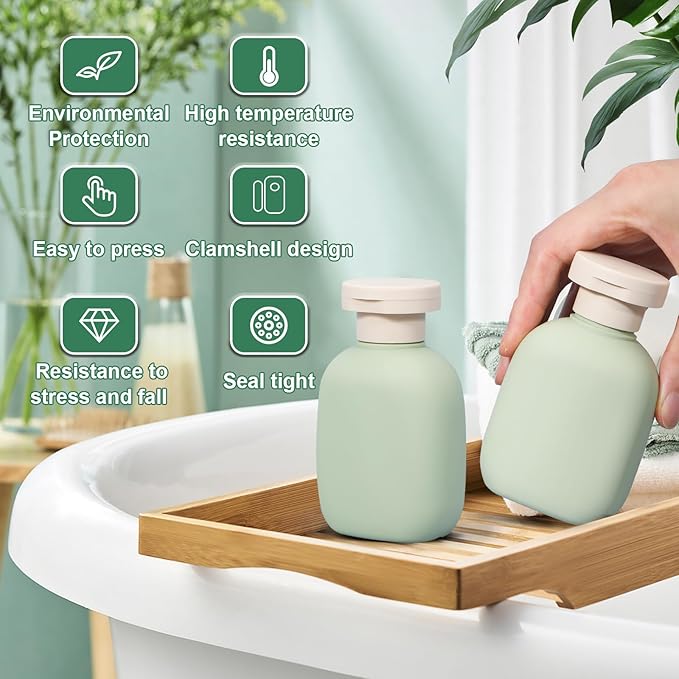 UMETASS 3.4 oz Small Plastic Travel Shampoo Bottles, Empty Plastic Squeeze Bottles with Flip Cap for Toiletries, Leakage-proof Travel Shampoo and Conditioner Bottles