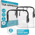 BORSALI TSA Approved Toiletry Clear Quart Size Bag, 2 Pack