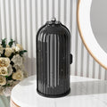 GAXmi Makeup Brush Holder with Lid Rotating Cosmetic Organizer, Dark Black