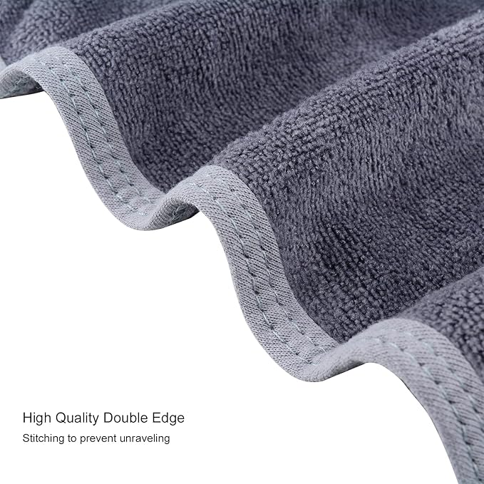 Mars wings Microfiber Facial Cloths (Facial Towels), 8 Pack (12 x 12 inch), Super Absorbent, Quick Drying Fast, Soft, Eco-Friendly, for Facial Wash Cleansing, Make-up Removal, Baby and Travel (Grey)