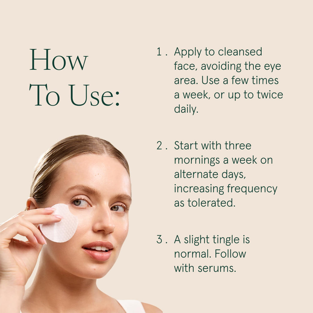 Barefaced Toning and Exfoliating Pads | Glycolic and Salicylic Acid Face Wipes for Blemishes, Dark Spots, and Uneven Texture | Daily Resurfacing Peels for Clear, Glowing Skin (60 Pads)