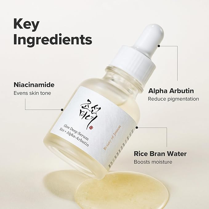 Beauty of Joseon Glow Deep Serum Rice Alpha-Arbutin for Uneven Dull Skin Tone, Daily Korean Skin Care for Men and Women 30ml, 1.01 fl.oz