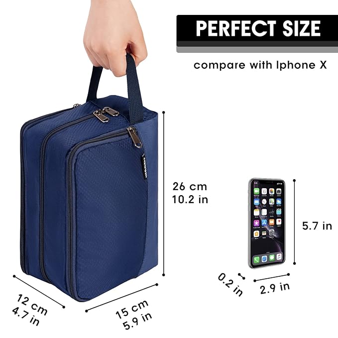 WANDF Travel Toiletry Bag for Men, Small Dopp Kit for Toiletries