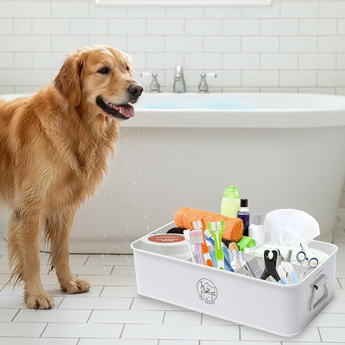 Duimbok Dog Cat Grooming Supplies Organizer, Pet Grooming Tote Bag Perfect for Dog Hair Vacuum & Grooming Tool Kit Accessories,Multi-Functional Pet Organizers and Storage for Home, Travel
