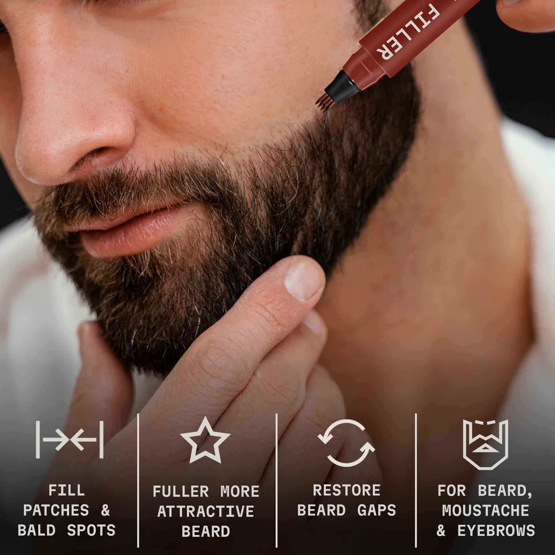 Striking Viking Beard Pencil & Bristle Brush for Men - Red Brown, 2 Pack