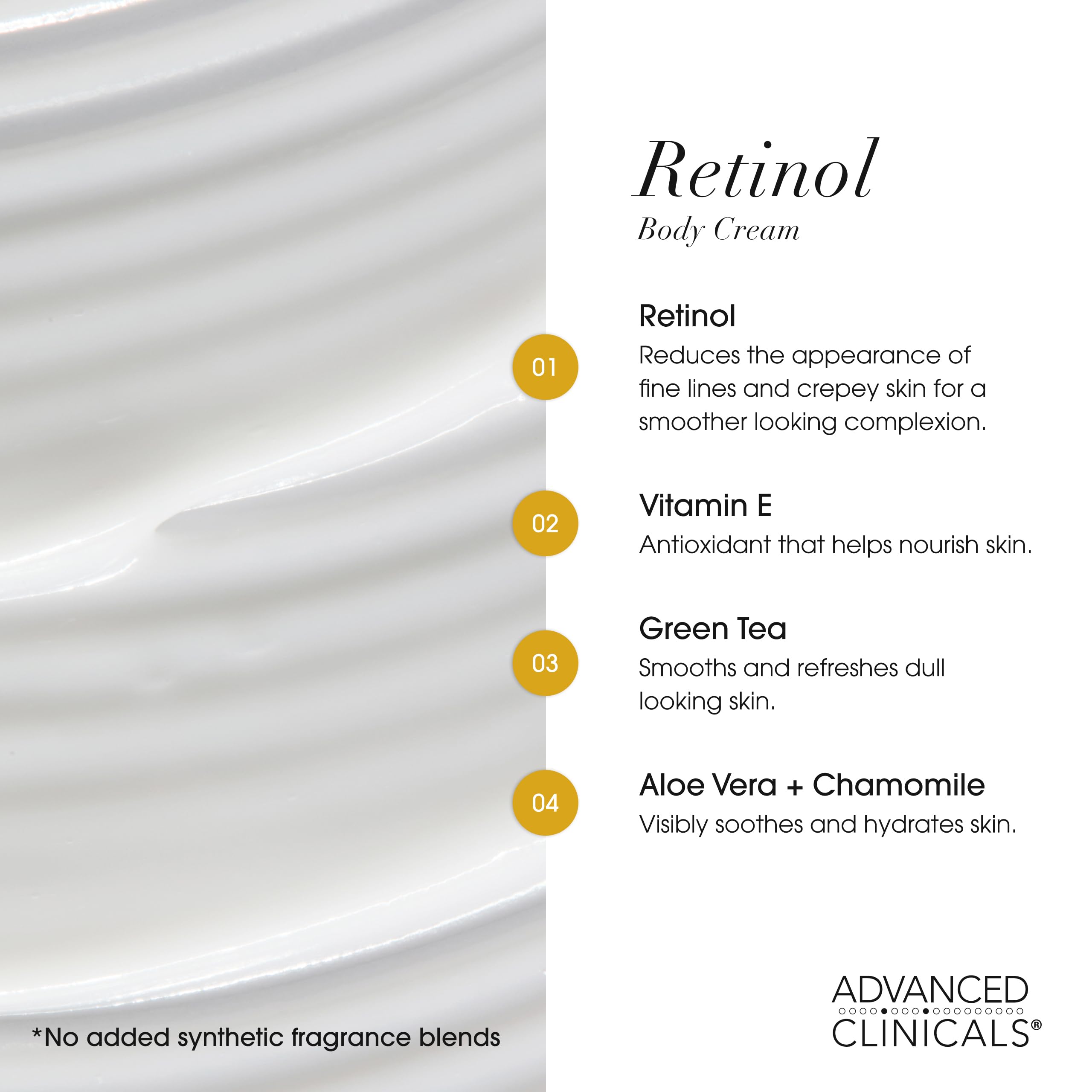 Advanced Clinicals Retinol Body Lotion + Brightening Vitamin C Lotion 2pc Skincare Set For Women & Men | Body Cream & Face Moisturizer Set Helps Improve The Look Of Dark Spots & Uneven Skin Tone, 2PC