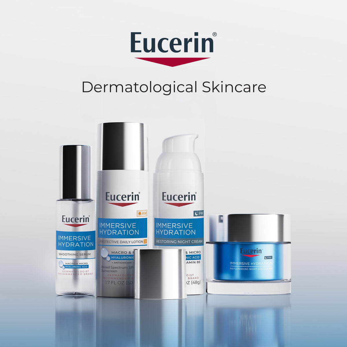 Eucerin Immersive Hydration Replenishing Night Gel Face Cream, 1.7 OZ