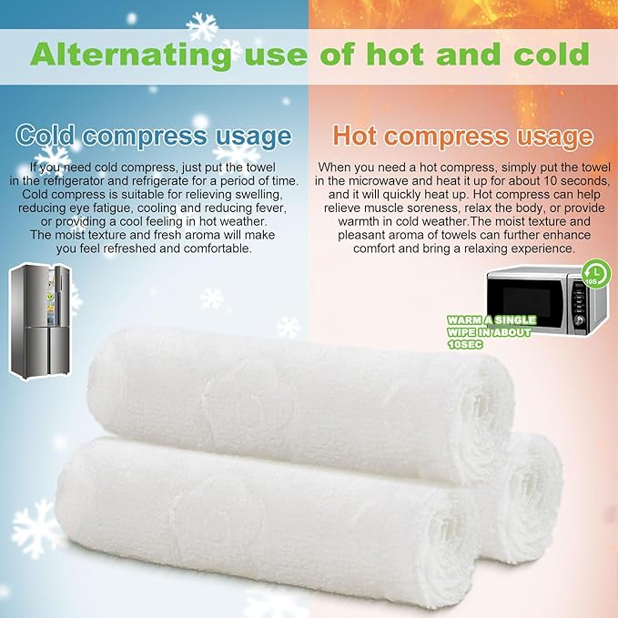 Hot or Cold Moist Cotton Towel Bulk Moist Towelettes Individually Wrapped