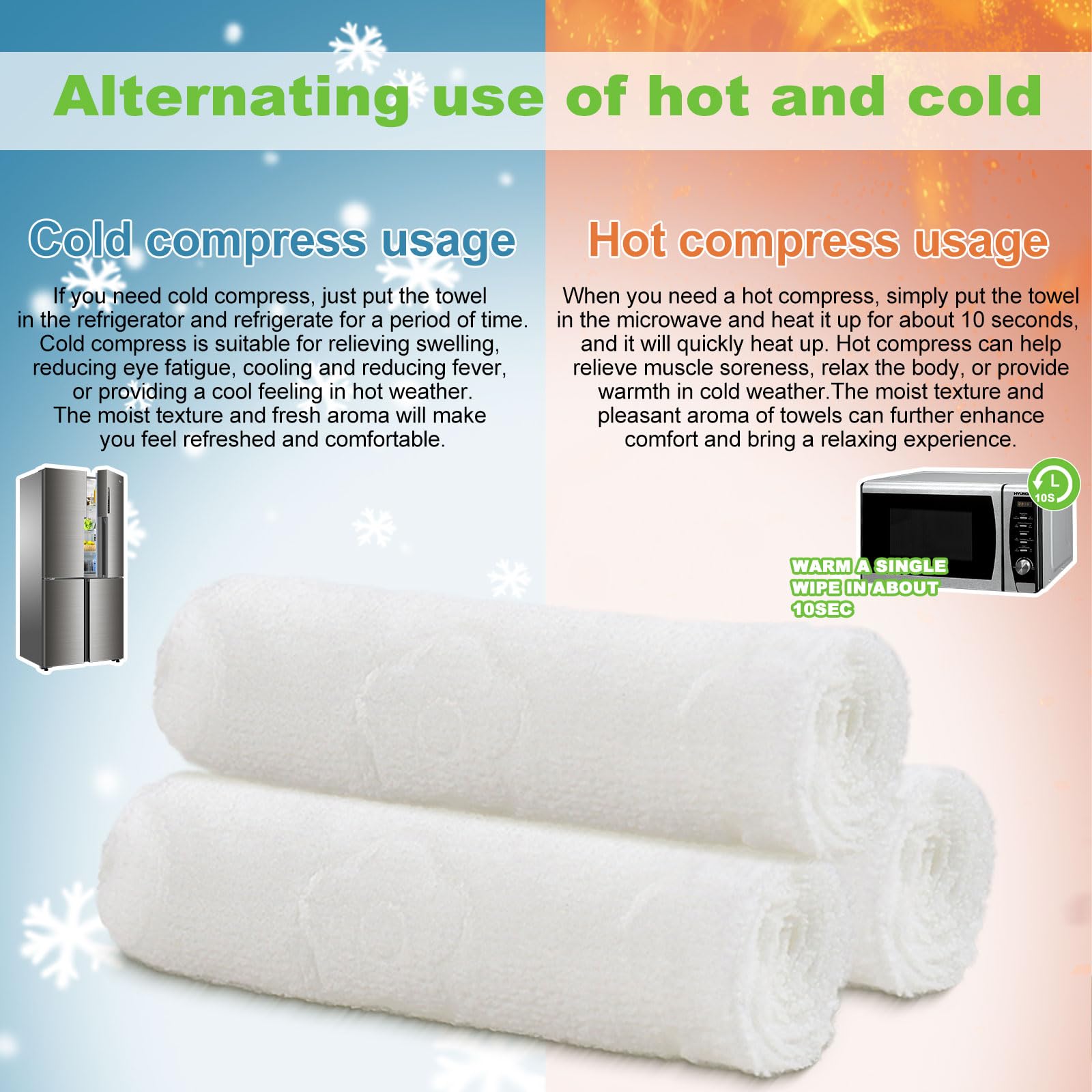 Hot or Cold Moist Cotton Towel Bulk Moist Towelettes Individually Wrapped