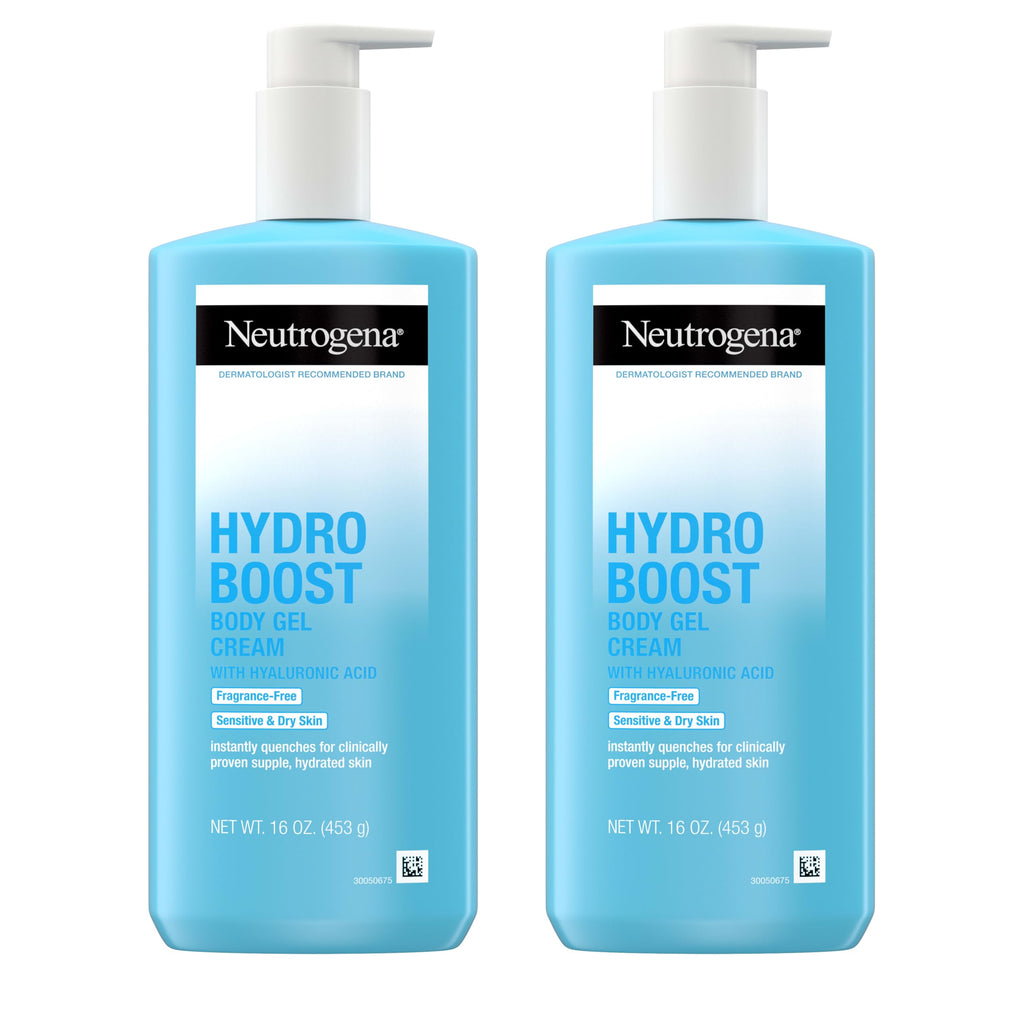 Neutrogena Hydro Boost Body Gel Cream, Fragrance Free, 2 x 16 oz