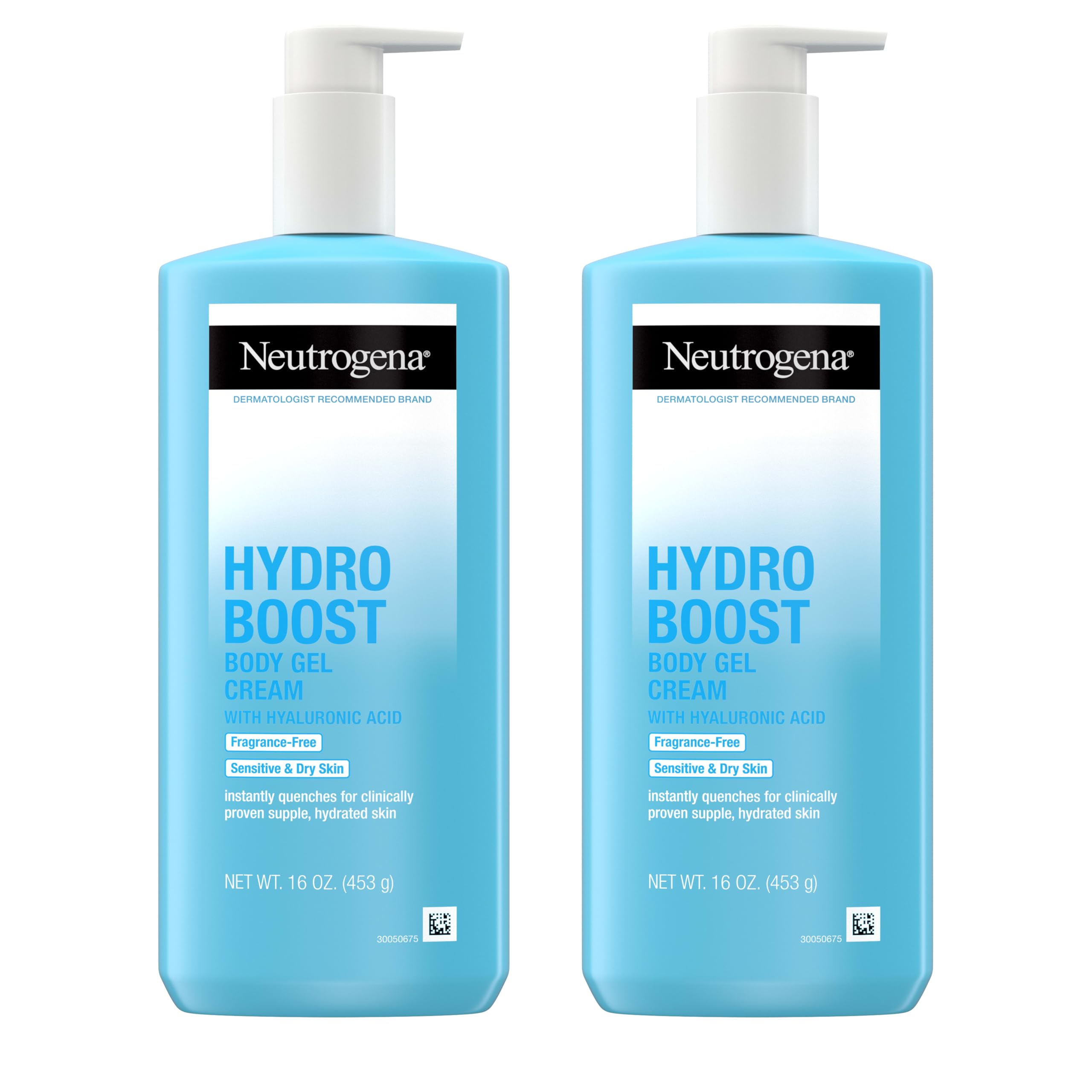 Neutrogena Hydro Boost Body Gel Cream, Fragrance Free, 2 x 16 oz