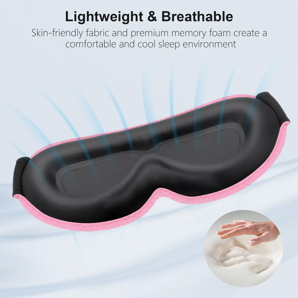 Gritin 100% Blackout Sleep Eye Mask for Women Men, Zero Pressure Sleep Mask