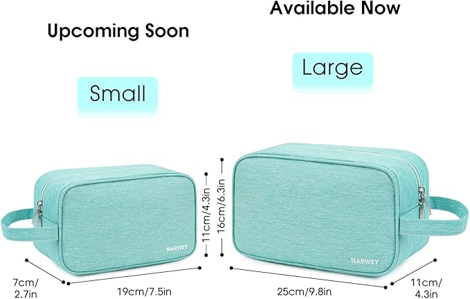 Narwey Travel Toiletry Bag for Women Traveling Dopp Kit Makeup bag Organizer for Toiletries Accessories Cosmetics (Mint Green)