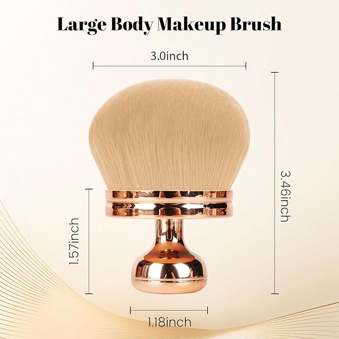Extra Large Body Makeup Self Tanner Brush 3.0in Round Vegan Kabuki Brush
