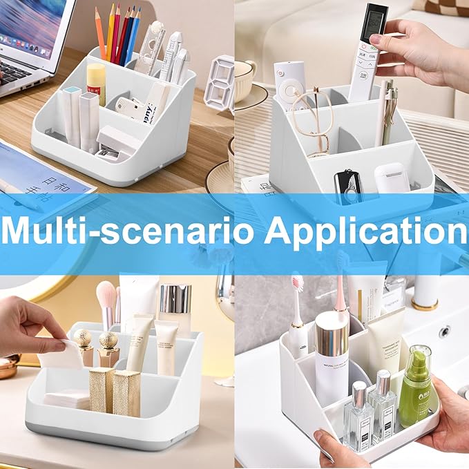 Toothbrush Holder for Bathroom,Detachable for Easy Cleaning Multi-Functional Countertop Storage Organizer,6 Slots Kids Electric Toothbrush and Toothpaste Organizer Caddy for Bathroom Vanity(Grey)