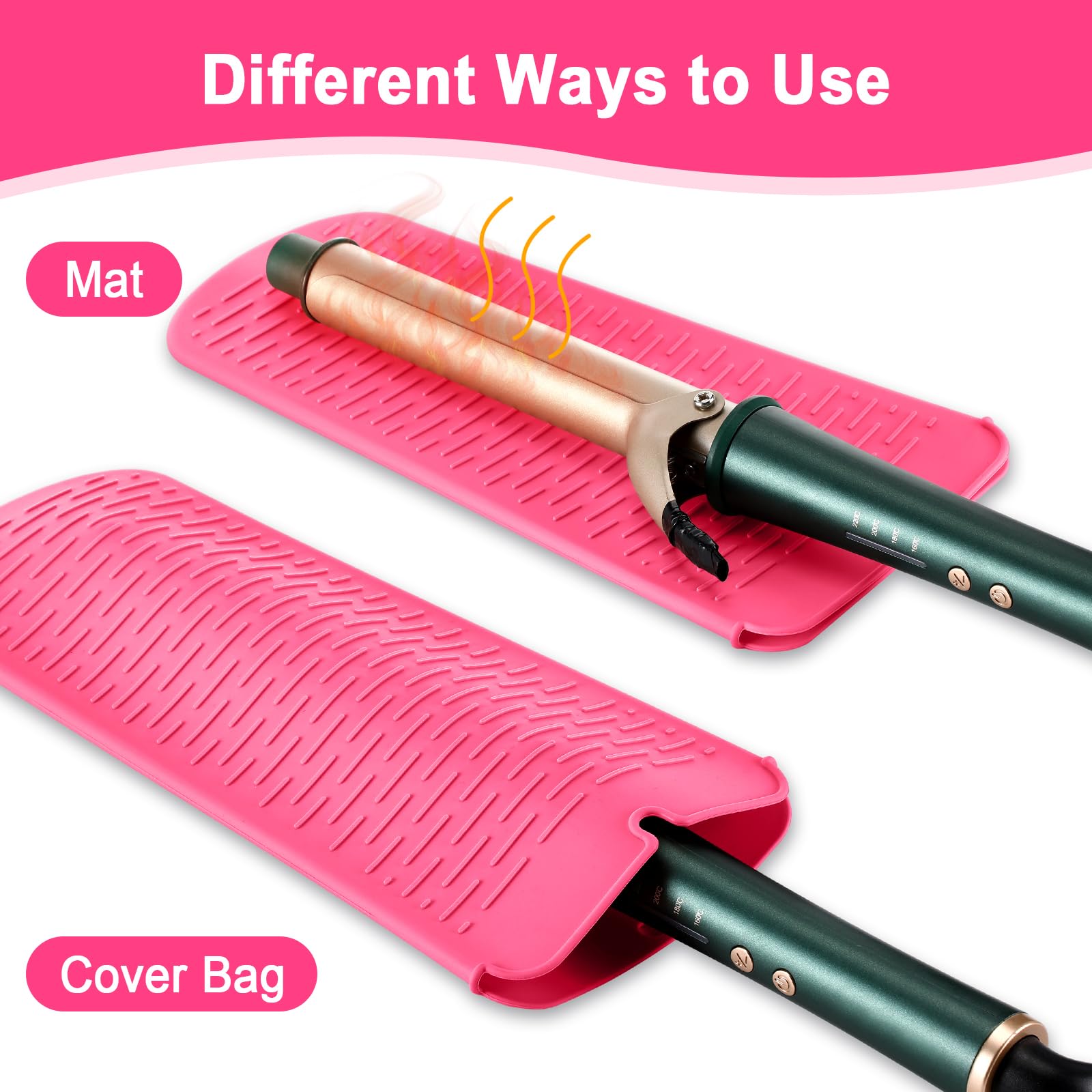 Shappy 2 Pcs Heat Resistant Curling Iron Flat Iron Travel Case,Solid