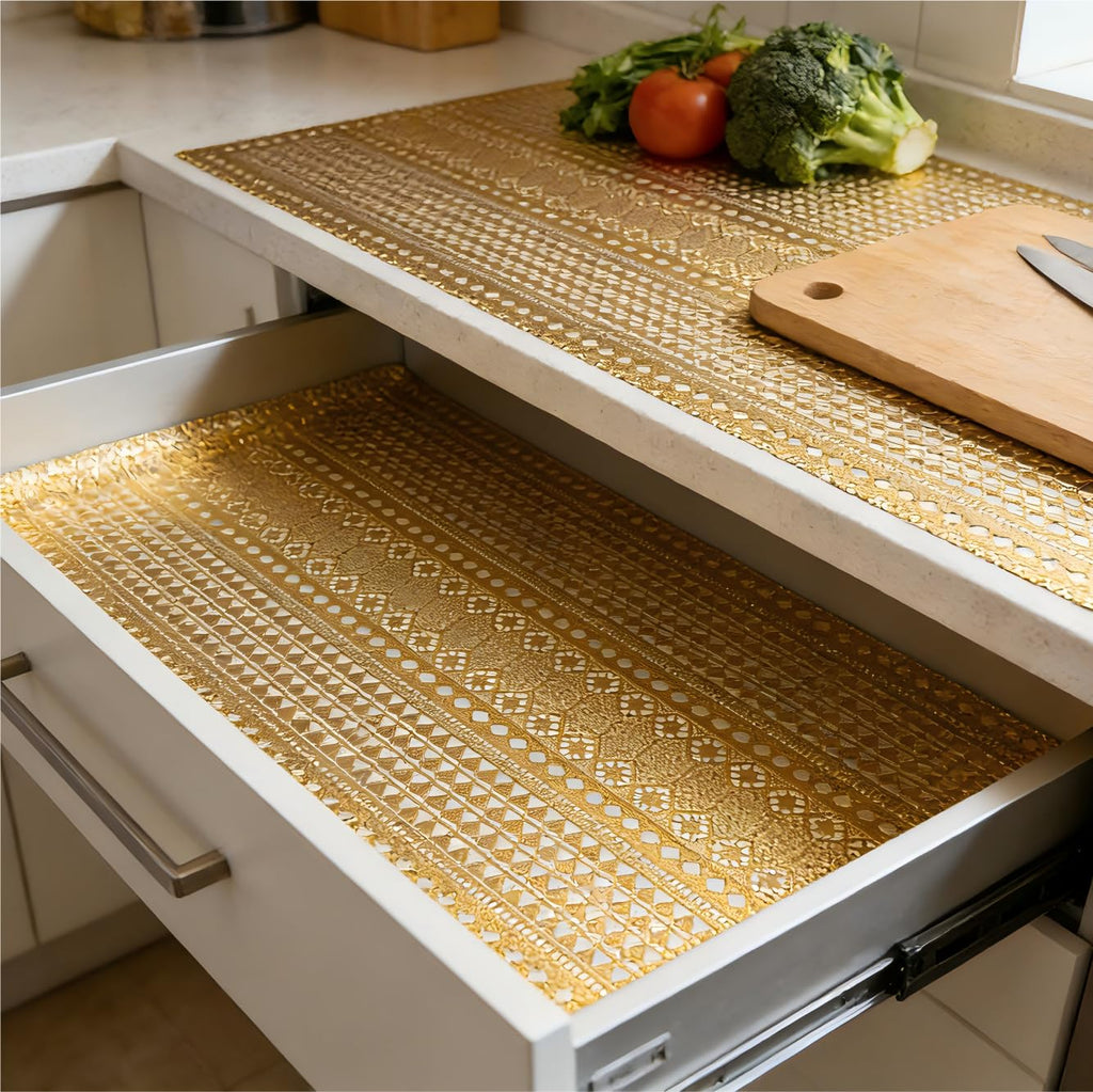 Shelf and Drawer Liner for Kitchen Cabinet,Non-Adhesive Waterproof