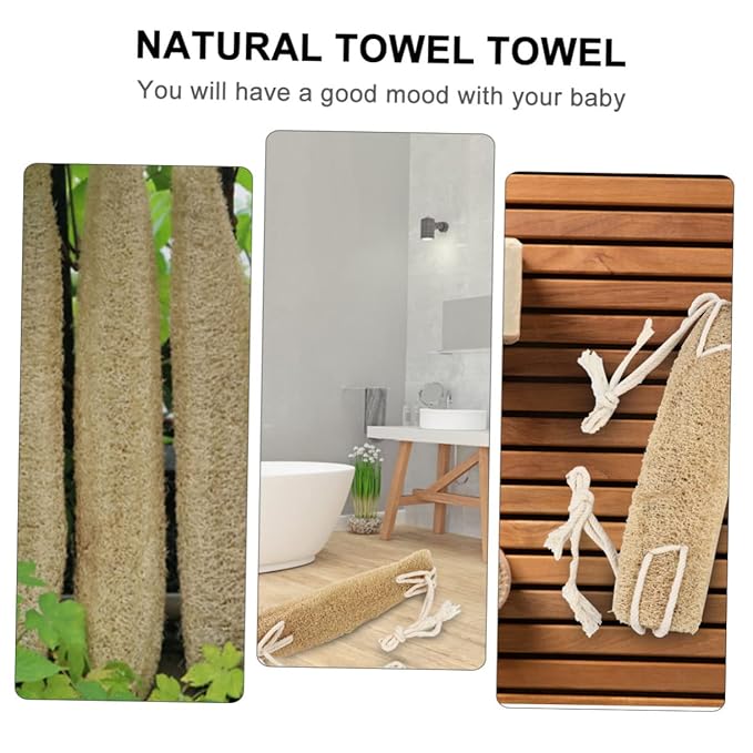 TOGEVAL Comfortable Double-Sided Exfoliating Bath Bands Loofah Back Brush Bath Body Strap Long Strap Body Cleaner