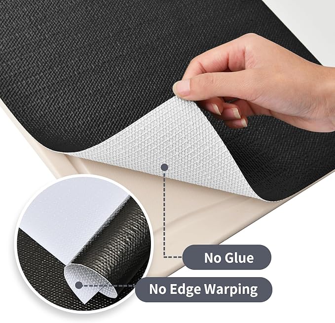 Shelf Liners for Kitchen Cabinets 17in x 30FT, Non Adhesive Drawer Liner Pure Black Thickened Shelf Liner Non-Slip Easy to Clean for Tool Box Refrigerator with Knife and Tape Measure