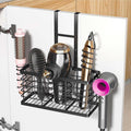 Hair Tool Organizer, 3-in-1 Universal Hair Dryer Holder, Adjustable Height Metal Blow Dryer Holder Wall Mounted/Over Cabinet Door/Free-Standing, 12.2 * 5 * 6.1" (XL Black)