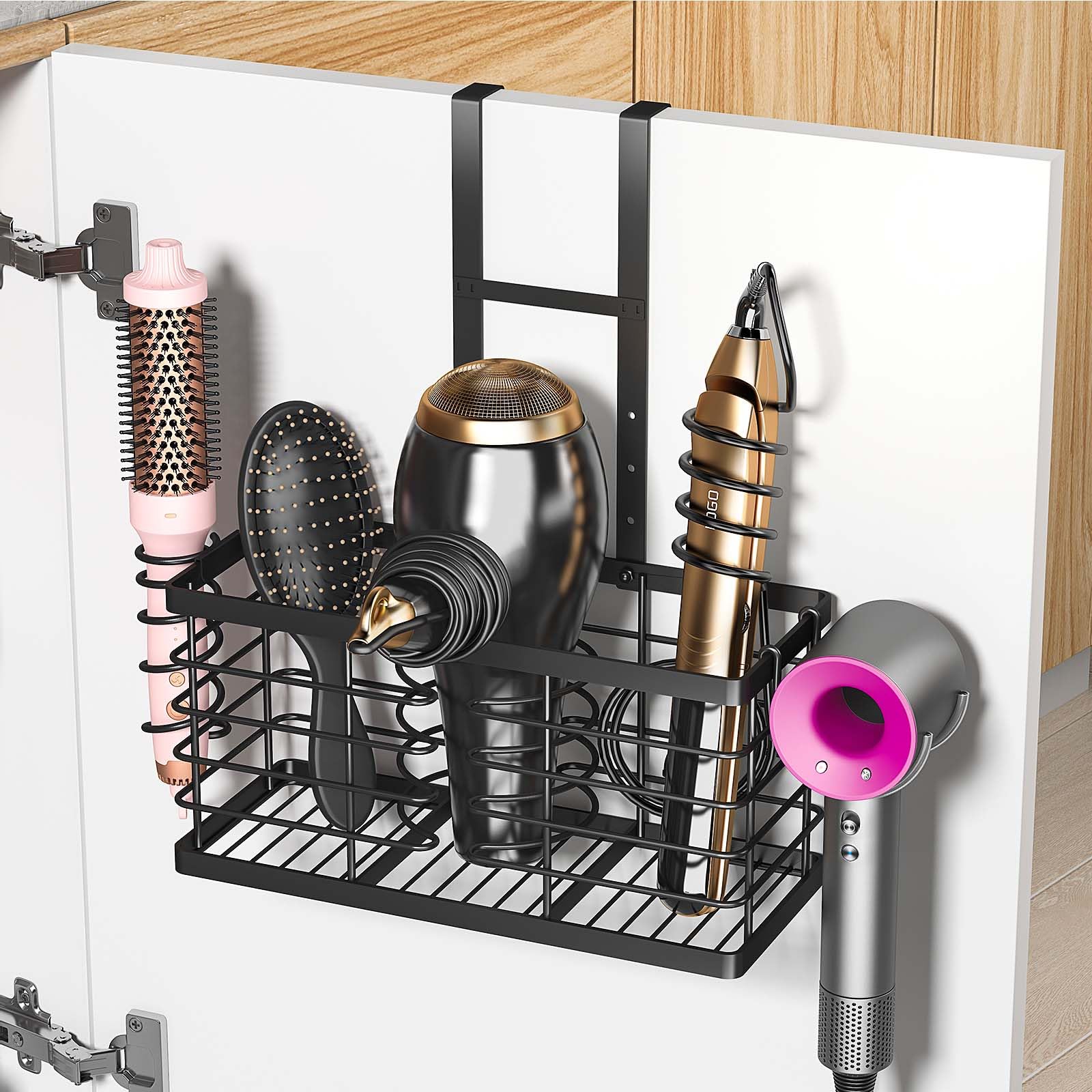 2026 Upgraded 3-in-1 Universal Hair Tool Organizer, XL Size, Black