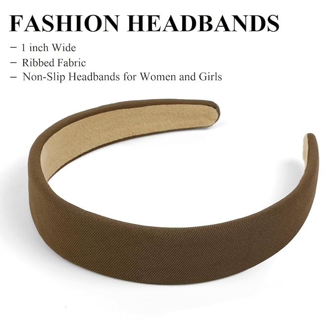 Huachi Headbands for Women Non Slip Trendy Headbands for Women’s Hair 1 inch Wide, Fall Head Bands Cute Headband for Girls Elastic Hair Bands for Womens Fashion Accessories Gifts 4PCS