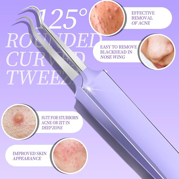 Teenitor Pimple Popper Tool Kit and Blackhead Remover Tools, Ingrown Hair Tweezers, Professional Blackhead Extractor Pimple Extractor Comedone Extractor