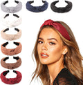 DRESHOW Knotted Headbands - Non-Slip Boho Wide Top Knot Hair Hoops for Women and Girls, 8 Pcs