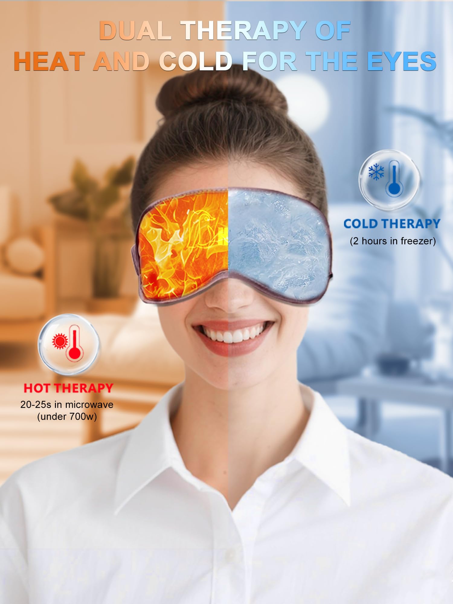 2 Packs Cooling Eye Mask and Neck Ice Pack Wrap,Hot Cold Compress Ice Pack for Neck,Cold Gel Cooling Mask for Sleep,Reusable Ice Eye Mask Cold Compress for Puffy Eyes,Pink