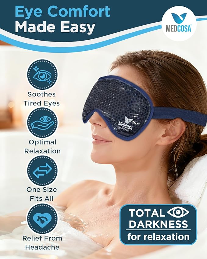 Medcosa Eye Ice Pack - Cool & Soothe Your Tired Eyes with Our Cold Gel Mask - Cooling for Puffy Eyes & Aiding Sleeping