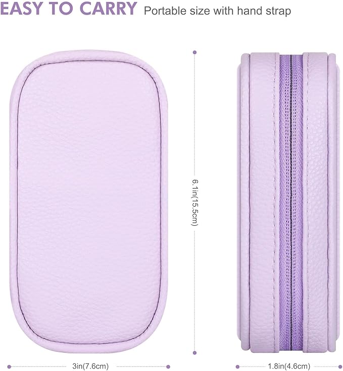 Teircno Portable Tampon Storage Bag,Tampon Holder for Purse, Small Organizer Bag with Handle, PU Period Pouch, Small Case for Feminine Products with Zipper Period Bags for Women