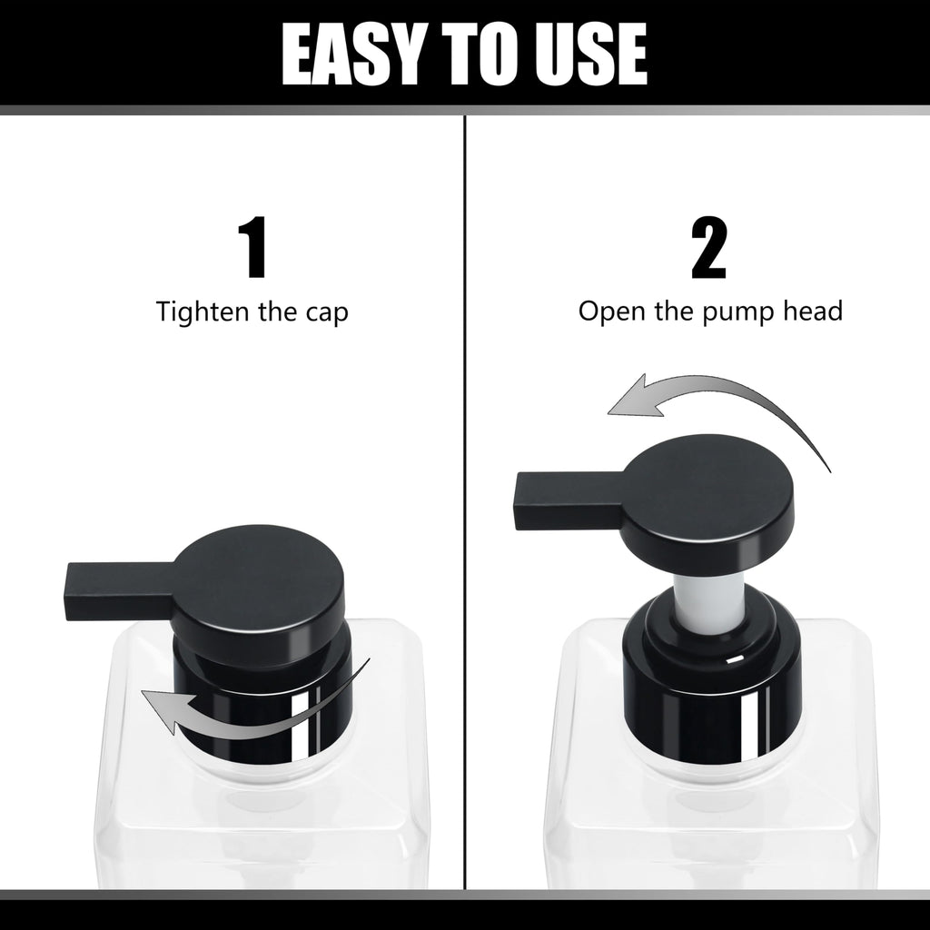 Soap Dispenser Set, YACAYACE 16.9oz Clear Shampoo and Conditioner