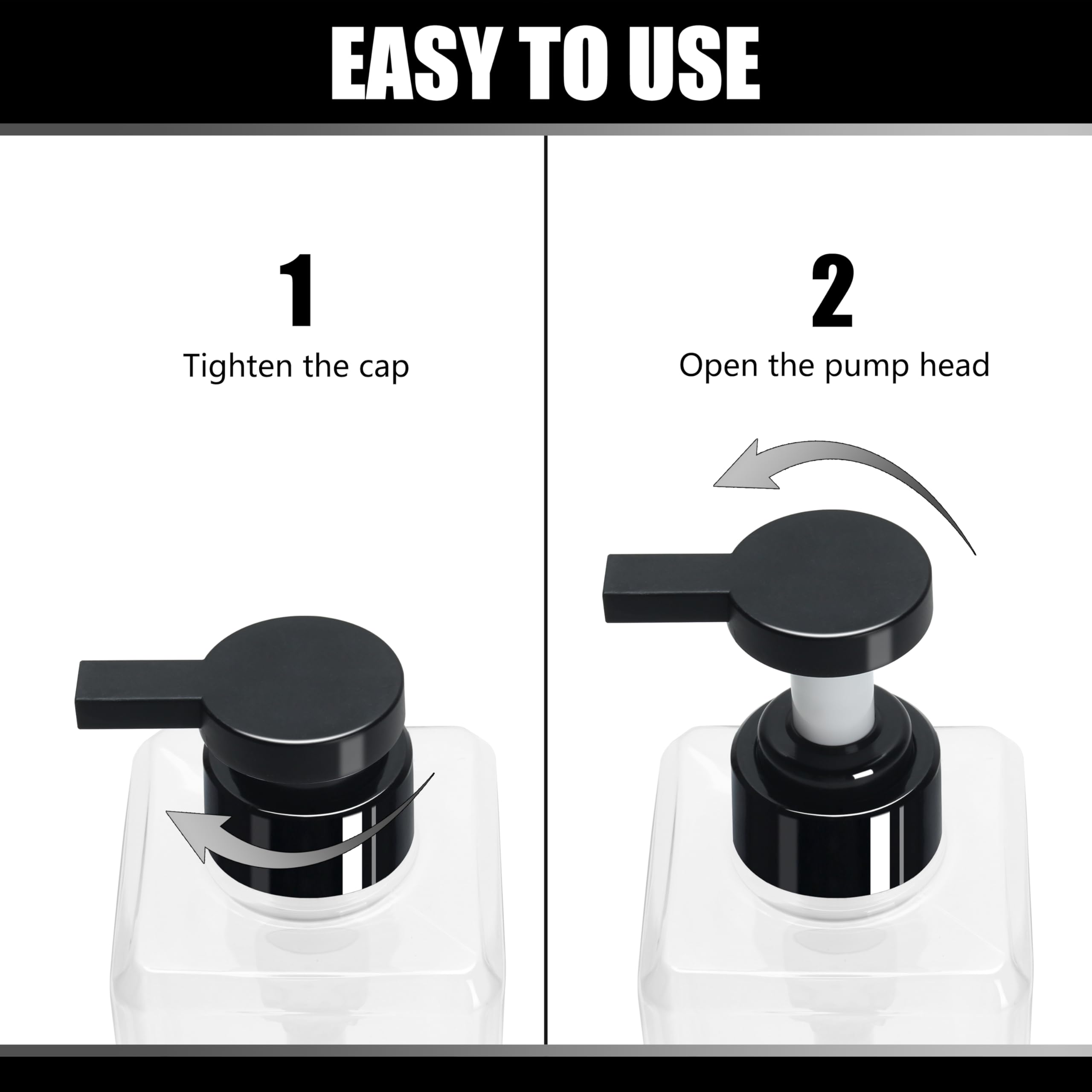 Soap Dispenser Set, YACAYACE 16.9oz Clear Shampoo and Conditioner