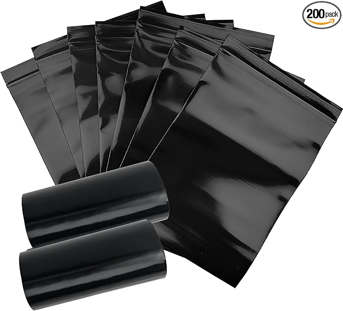 Sanitary Napkin Disposal Bags, Big Size, Women Tampon Bags Sealed Opaque Feminine Hygiene Disposal Bag for Privacy, Black, 200 pcs(4.7 x 7.1 inches)