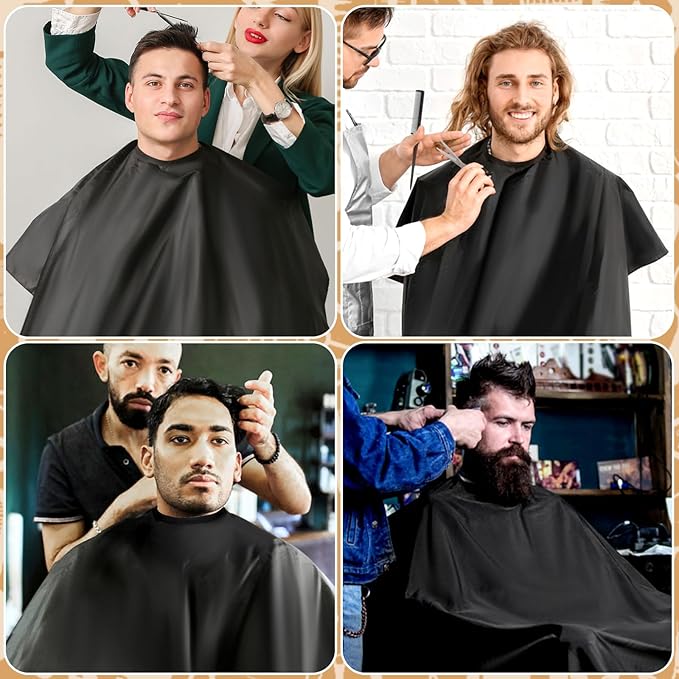 FEBSNOW Hair Cutting Cape Kit,Professional Barber Cape with Duster Brush
