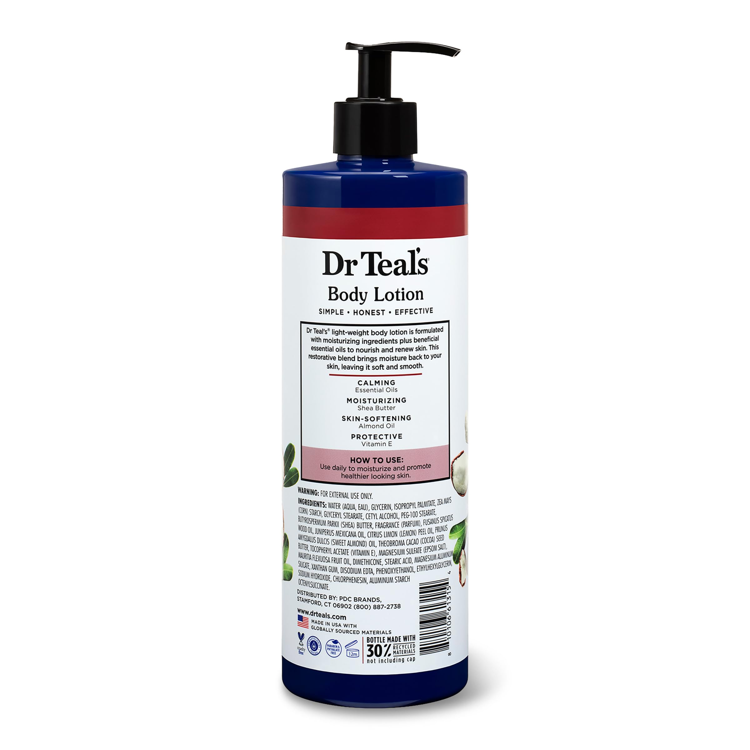 Dr Teal's Body Lotion, Shea Butter & Almond, 18 fl oz (Pack of 3)