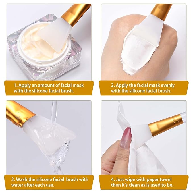 LORMAY 2 Pcs Silicone Jelly Mask Brush, Facial Skincare Applicator