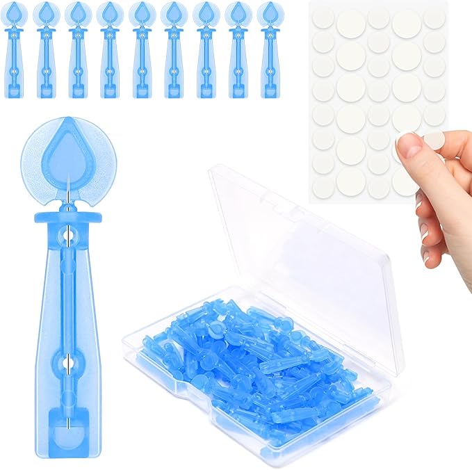 Sterile Pimple Needles, 100 Pcs Disposable Acne Needles and 144 Dots Acne Pimple Stickers - Effective Blemish & Blackhead Removal Tools for Clear Skin