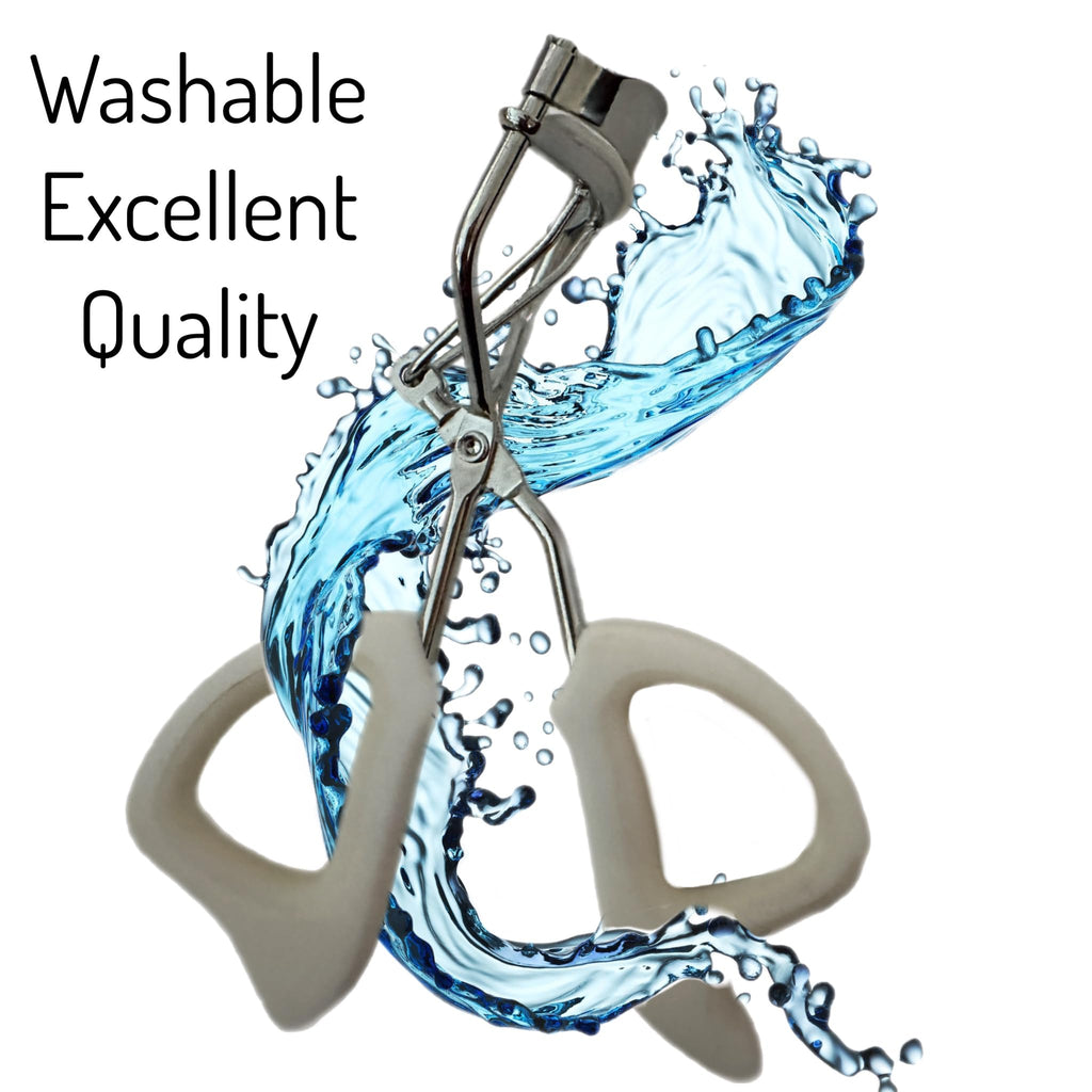 Precision Comfort Hold Easy Grip Professional Eyelash Curler Long Lasting Lifted Eyelashes Ergonomic Comfort Hold Voluminous Curls in Seconds Non-Slip Finger Grip (x2 White)